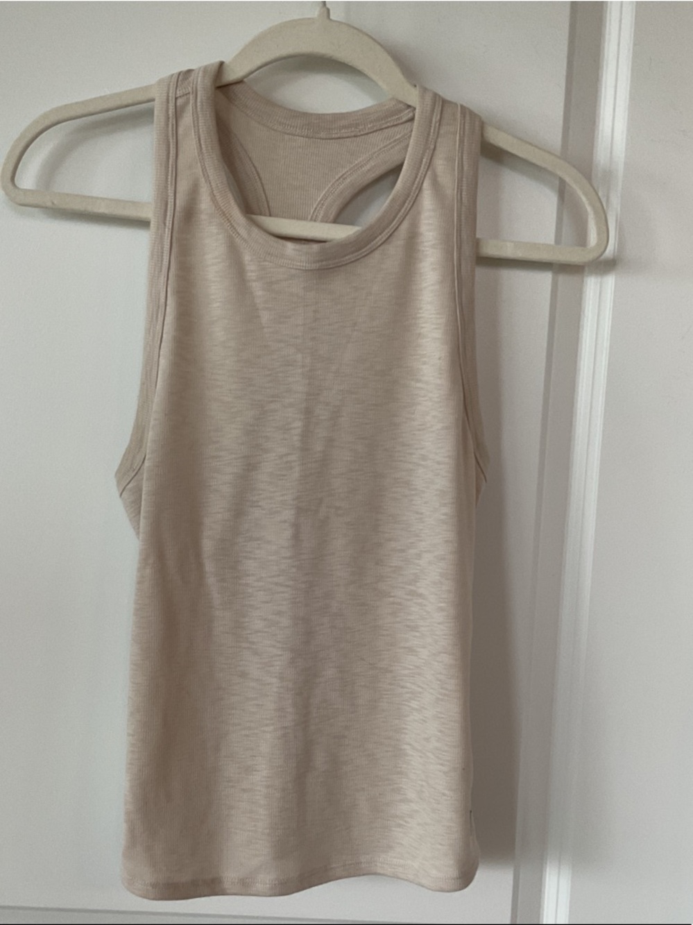 Vuori Ribbed Racerback Tank - Light Cream
